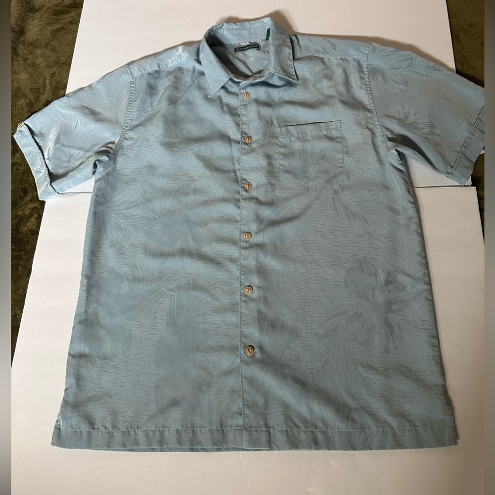 Cubavera mens blue button up shirt